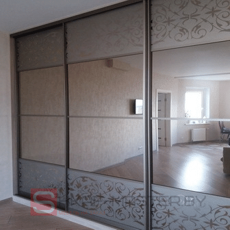 Шкаф-купе шк-03.2020 с пескоструйным рисунком